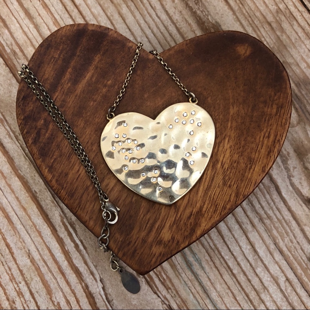 Jessica Simpson rhinestone heart necklace